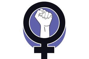 Feminist symbol and female empowerment icon design a single icon set for promoting gender equality vector