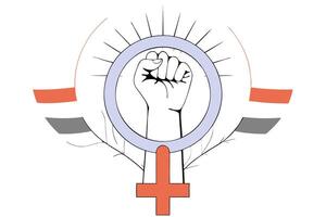 Feminist symbol and female empowerment icon design a single icon set for advocacy and branding purposes vector