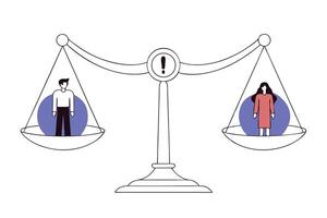 Gender equality design a symbolic representation of men and women s equal rights and opportunities vector