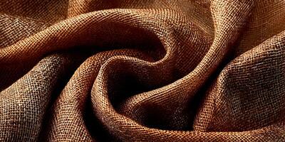 Brown Fabric Texture Swirls Close Up Detailed Woven Material photo