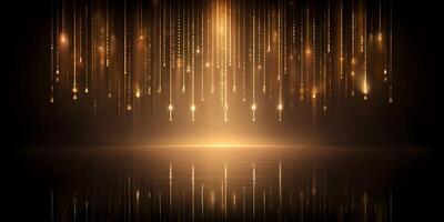 Golden Sparkling Rain Background Elegant Luxury Design photo