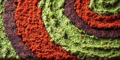 Abstract Food Photography Green Red Brown Swirls Texture Background Image photo