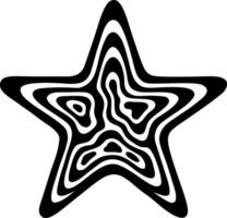 Abstract Concentric Star Minimalist Black and White Design vector