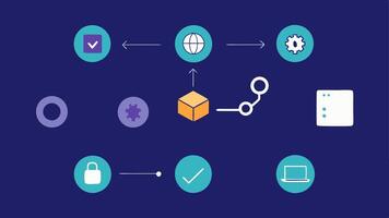 Security Protocol Flowchart Create a flowchart showing steps in a quantum cryptographic protocol like key generation transmission and verification using simple icons to represent. vector