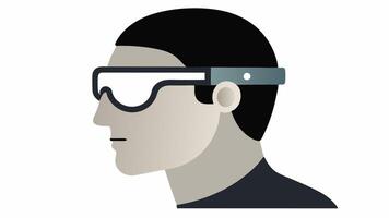 Side Profile of Smart Glasses The glasses shown from the side highlighting the lightweight frame and the small integrated technology at the temples.. vector