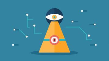 Searchlight on Data Create an image featuring a searchlight illuminating a vast dataset with the AIs eye focused on identifying key trends and patterns.. vector