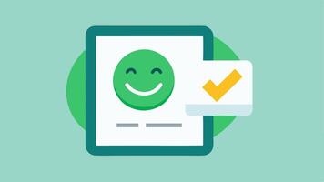 Scan Success Indicator A closeup illustration of a touch screen showing a smiling face along with the wording Access Granted overlaid on a green checkmark.. vector