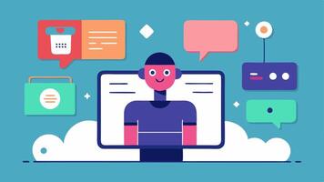 Shopping Cart Suggestions An online shopping interface where an AI assistant pops up to suggest items directly related to the users past purchases and interests.. vector