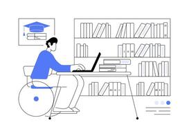 Working on thesis or dissertation isolated cartoon illustrations. vector