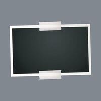 rectangle shape blank photo with tape in isolated background vector