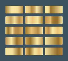 golden gradient palette collection set in isolated background vector