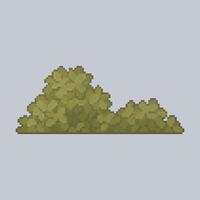 bush in pixel art style vector