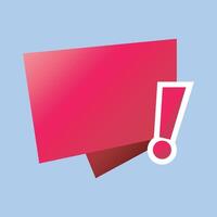red shape banner with alert sign in isolated background vector