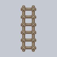 bamboo ladder in pixel art style vector