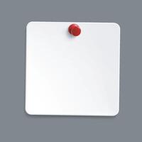 realistic paper with red pin in isolated background vector