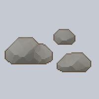 stones with different size in pixel art style vector