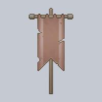 red rusted flag in pixel art style vector