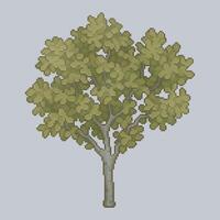 big green tree in pixel art style vector