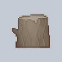 cut tree log in pixel art style vector