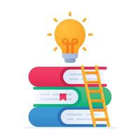 Flat Gradient Learning and Knowledge Concept Illustration vector