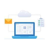 Flat Gradient Cloud Computing Concept Illustration vector
