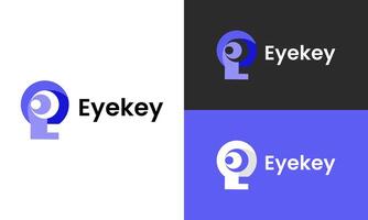 Eye with Key security logo design template vector