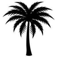 a large palm tree silhouette with a thick taperin vector