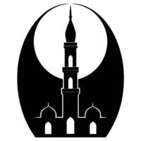 a mosque minaret in the foreground with a bright vector