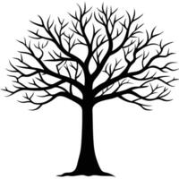 a solitary tree with an uneven trunk and wild bran vector