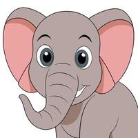 close up of a wise old elephant showcasing wrinkles vector