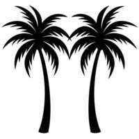 a pair of coconut trees with a uniform symmetrica vector