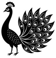 a beautiful peacock with its feathers displayed vector