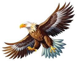 a realistic watercolor of a white tailed eagle with its powerful wings vector