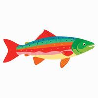 a realistic watercolor of a rainbow trout with colors vector