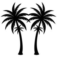 a pair of coconut trees leaning slightly toward ea vector