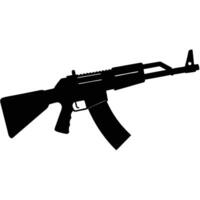 Silhouette of Modern Assault Rifle with Dotted Sight vector