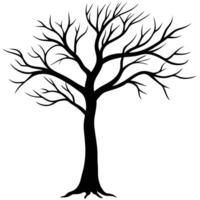 a single thin tree with branches bent inward cas vector