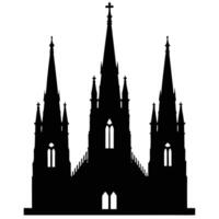the grand silhouette of a cathedral with tall spi vector