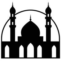 a mosque minaret with a series of arches leading u vector