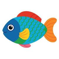 a detailed watercolor of a parrotfish with its colorful vector