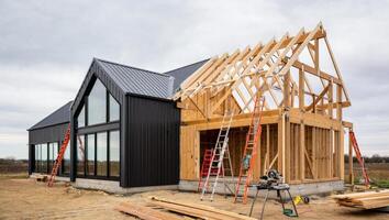 Framing and Finishing Building a Modern Barn-Style House photo