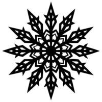 Intricate black snowflake isolated on white background vector