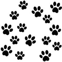 A pattern of black paw prints isolated on white background vector