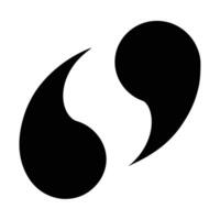 A pair of black quotation marks isolated on white background vector