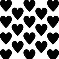 A repeating pattern of black hearts isolated on white background vector