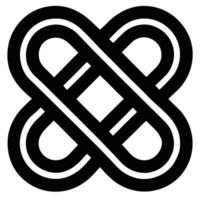 Intertwined black lines forming a geometric knot pattern, isolated on white background vector