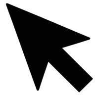 A black cursor arrow icon, isolated on white background vector