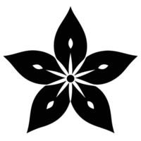 Black flower graphic isolated on white background vector