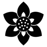 A black and white flower with dots on it vector