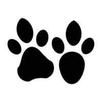 Two black paw prints isolated on white background vector